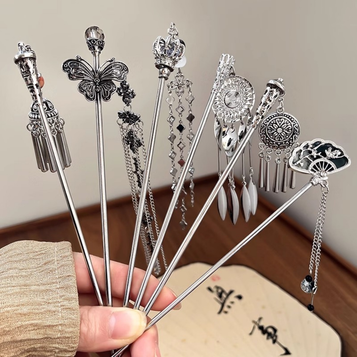 Jewelry Making Adults - دبوس شعر نسائي أنيق عتيق فضي