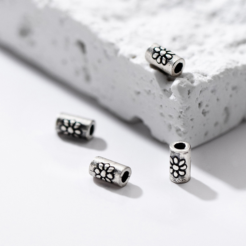 Jewelry Making In La - خرز فضي 925 على شكل زهرة