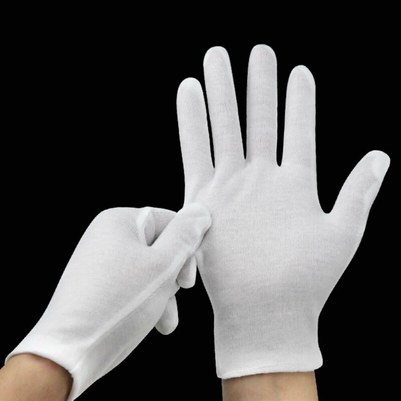 Jewelry Making Gloves - 24 قطعة قفازات بيضاء 12 زوجًا