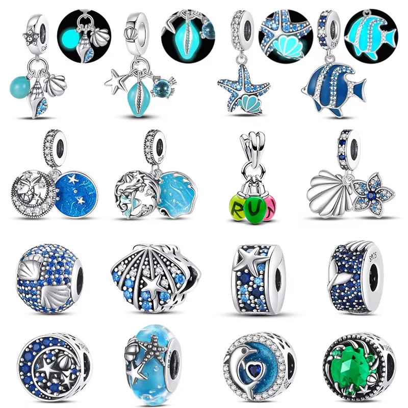 Jewelry Making In La - 925 فضة المحيط توهج الأسماك شل