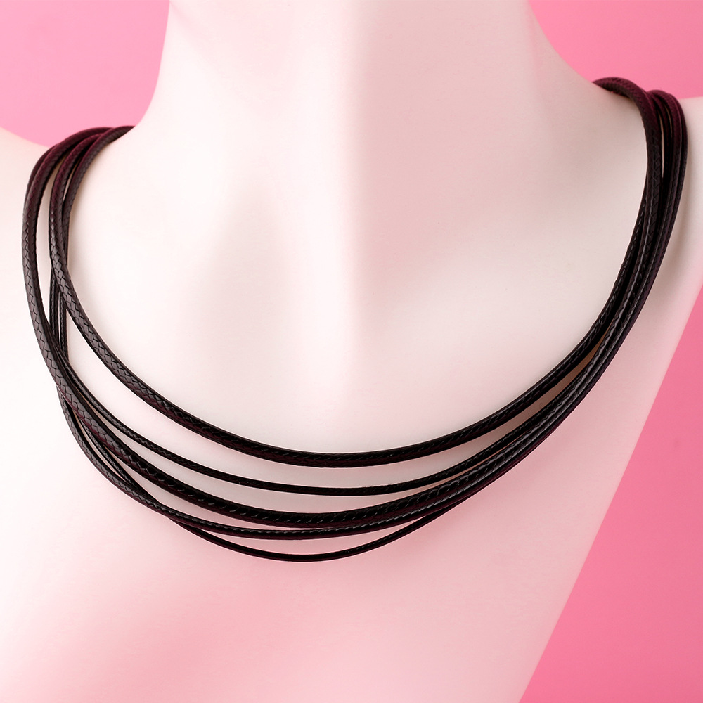 سلسلة جلدية سوداء مضفرة من الف - مراجعة Jewelry Making In La وسعره