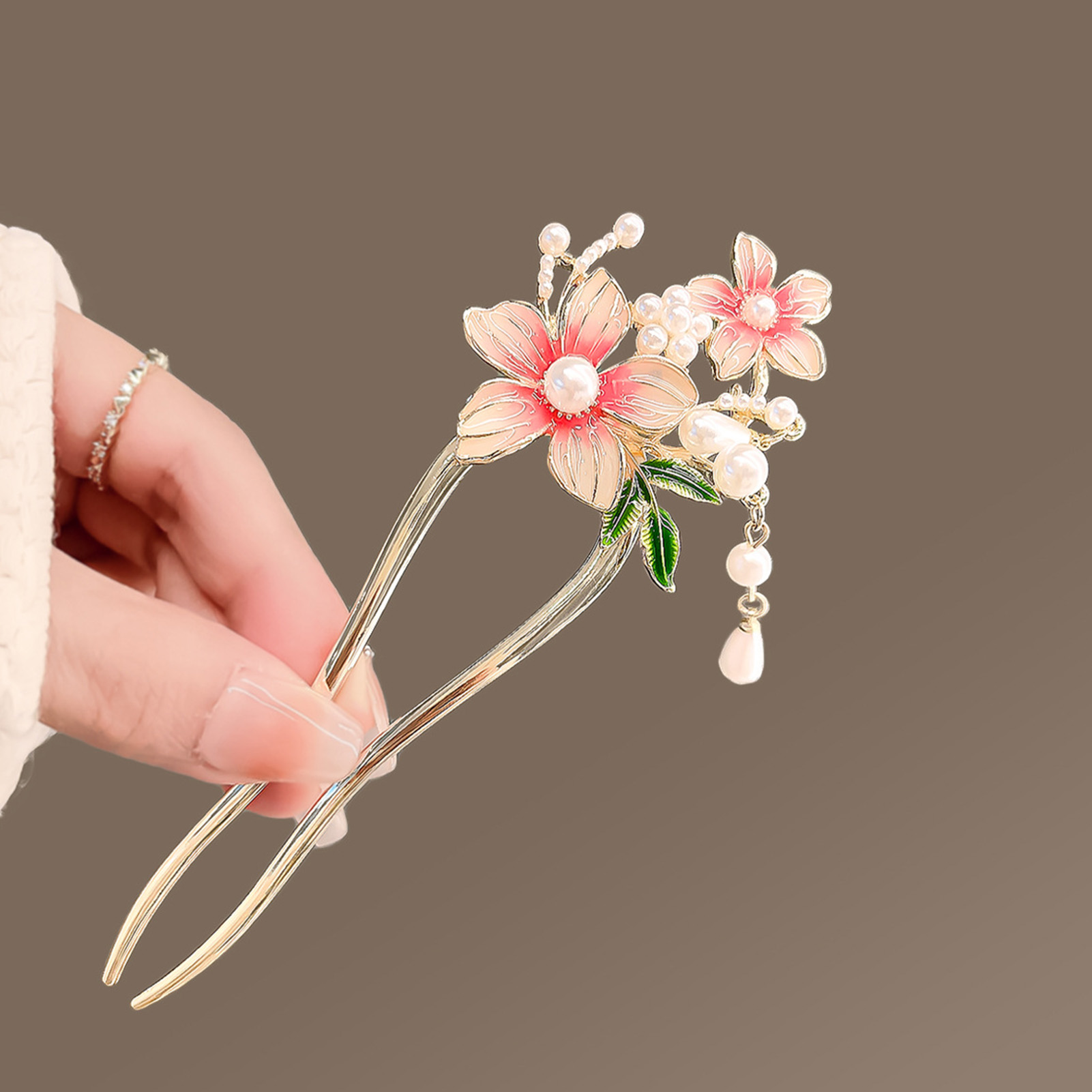 أنيقة الوردي زهرة الشعر دبوس U - مراجعة Jewelry Making Adults وسعره