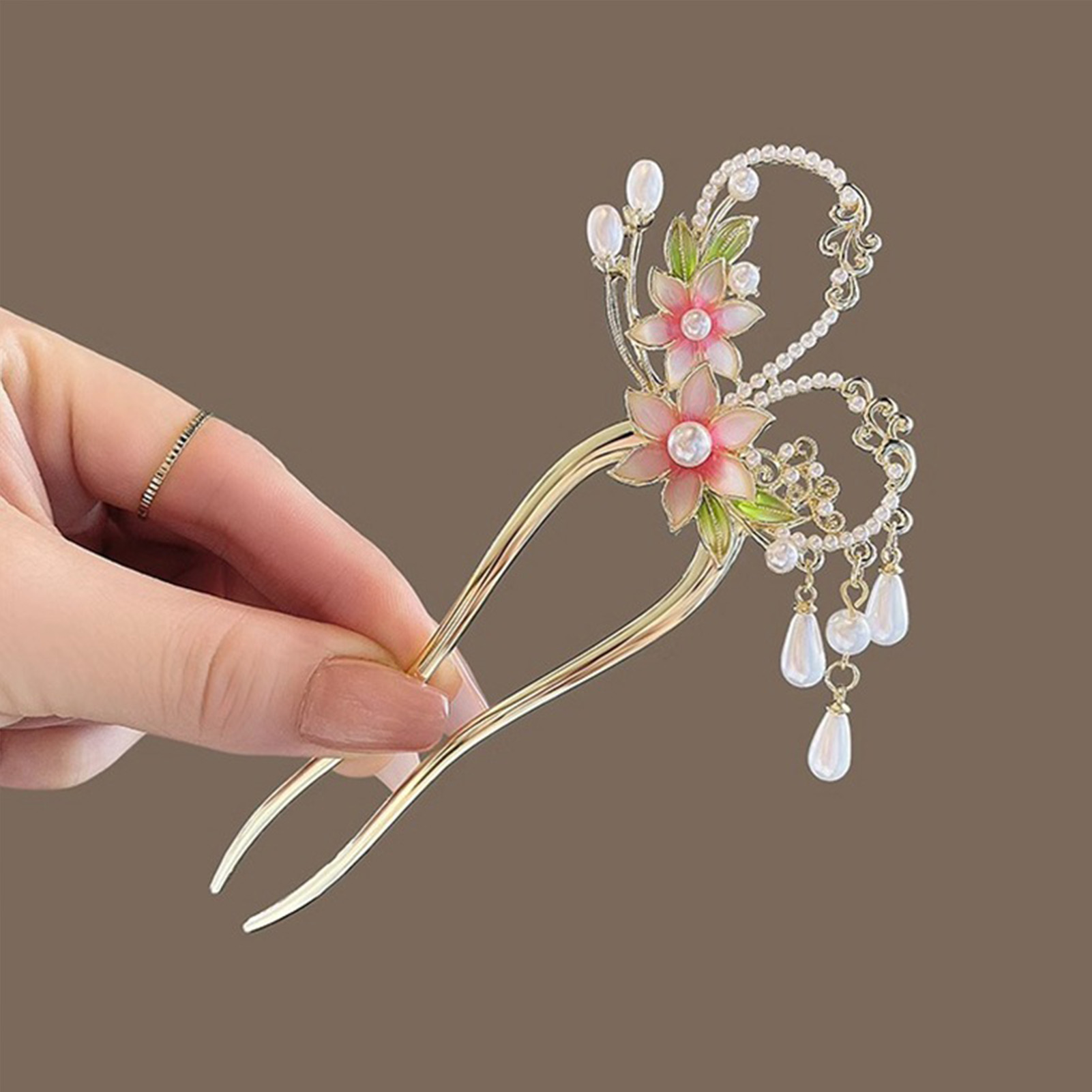 أنيقة الوردي زهرة الشعر دبوس U - مراجعة Jewelry Making Adults وسعره